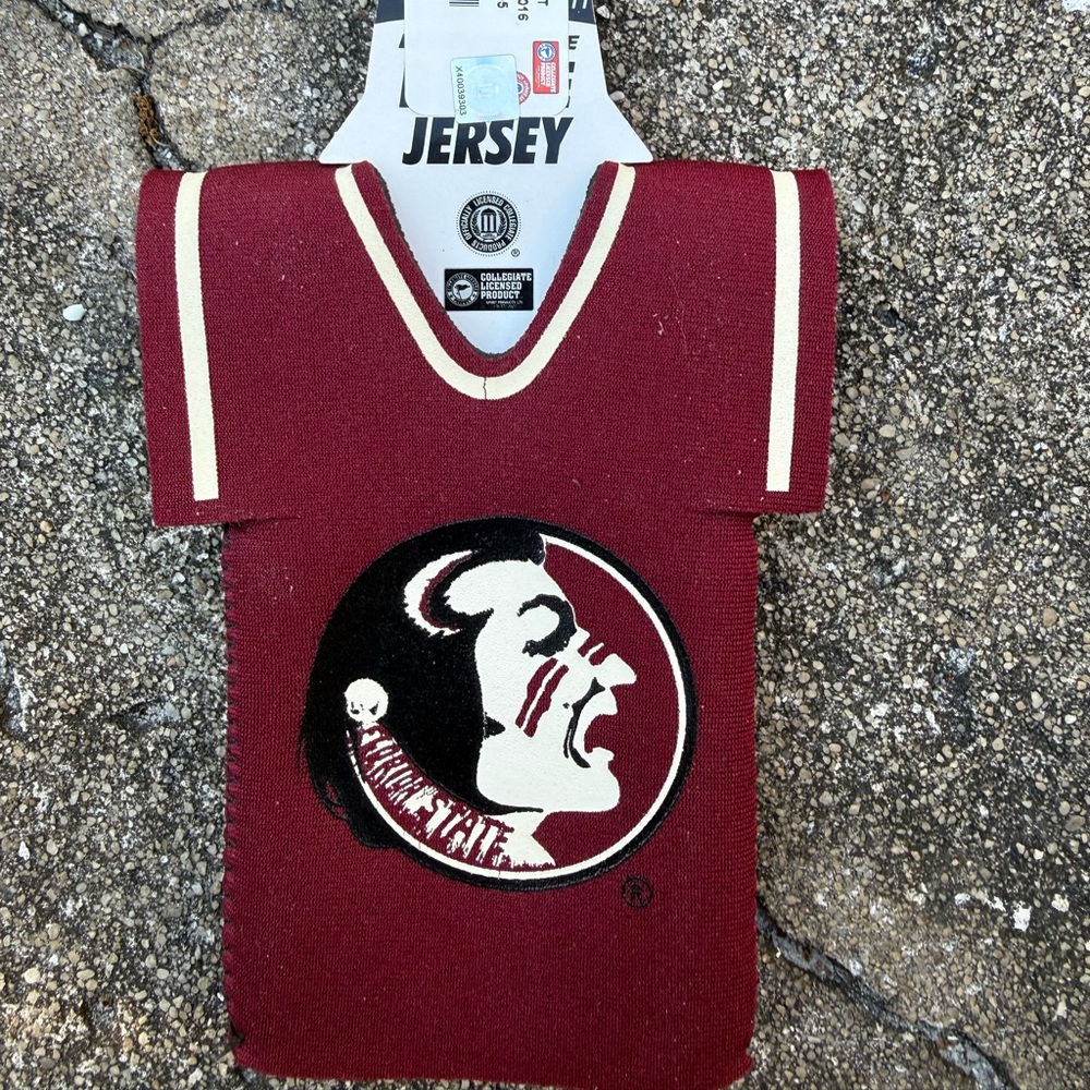 Florida State Seminoles Neoprene Bottle Jersey Koozie NCAA FSU Licensed New - Picture 2 of 3